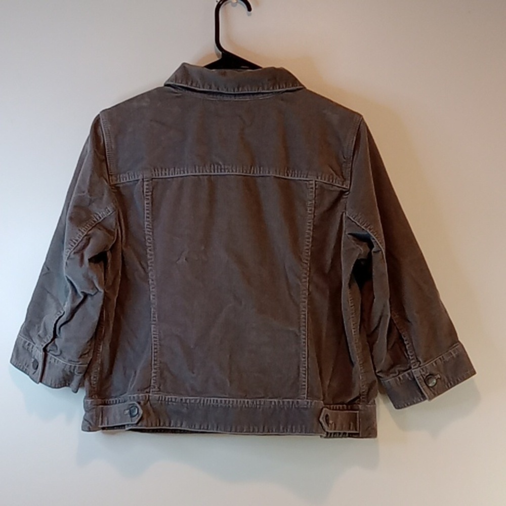 J Jill Gray Corduroy Button Up Jacket Women's Sz Medium Petite Gray EUC NICE! - Picture 10 of 12